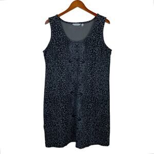 Athleta Shayla Shift Dress Black Grey Animal Print Sleeveless Mini Women's 1X